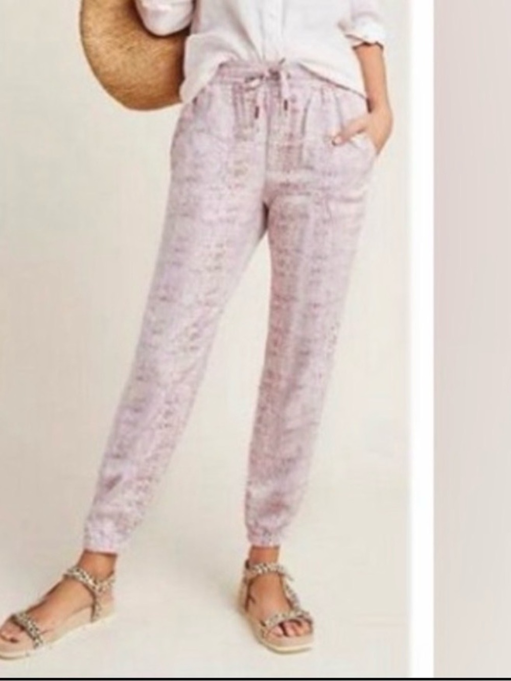 Anthropologie high-rise Pink Orana Snakeskin Jogger Pants